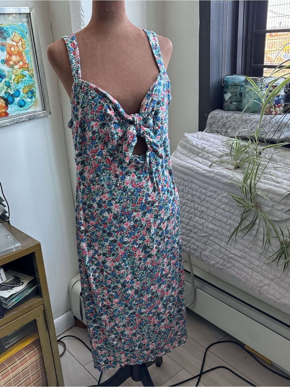 BCBG Floral Sundress with Pink & Blue Print